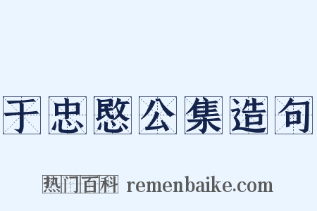 于忠愍公集造句是什么意思的图片